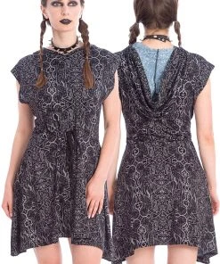 Nu Goth Banned Esoteric Hood Dress