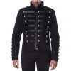 Mens Gothic Clothing Banned Military Jacket Black