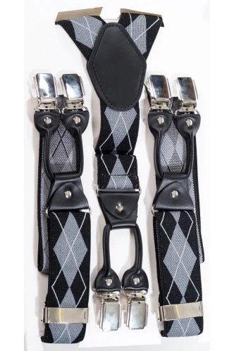 Mens Steampunk Clothing Banned Rockabilly Braces Argyle Grey 3 Mens Steampunk Clothing Banned Rockabilly Braces Argyle Grey