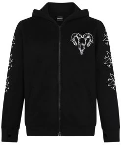 Banned Mens Ram Skull Pentagram Jacket All Mens Clothing