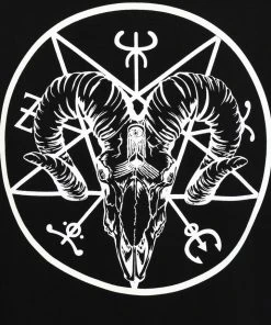 Banned Mens Ram Skull Pentagram Jacket All Mens Clothing
