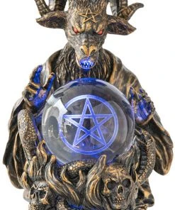 Gothic Gifts Baphomet With LED Crystal Ball