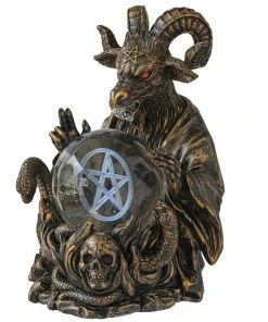 Gothic Gifts Baphomet With LED Crystal Ball