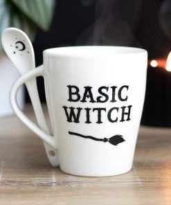 Something Different Kitchen Basic Witch Mug And Spoon Set White