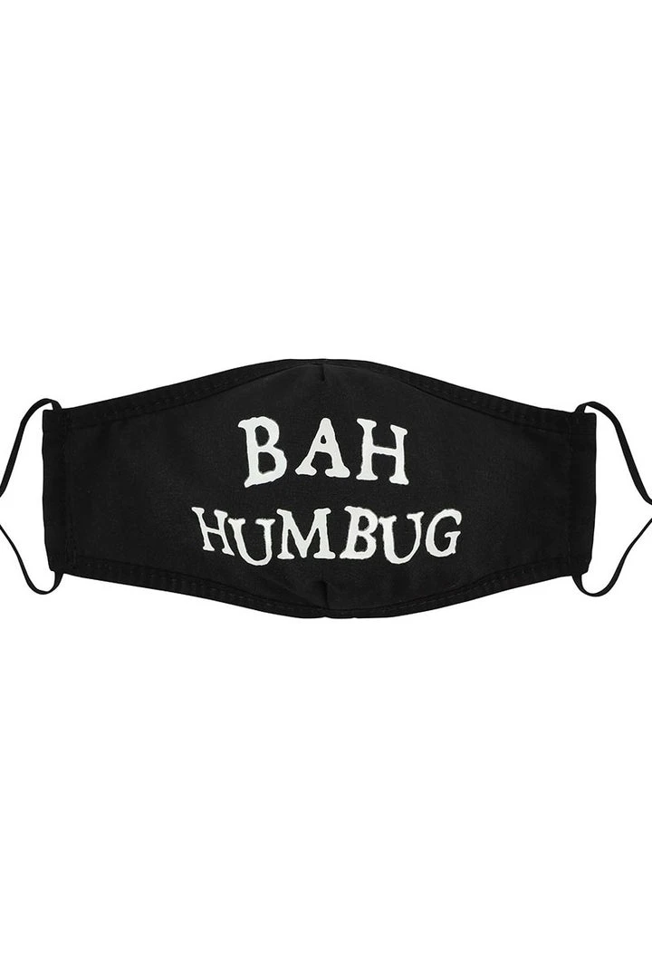 Something Different Black Bah Humbug Reusable Face Covering Sale 3 Something Different Black Bah Humbug Reusable Face Covering Sale
