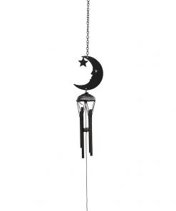 Something Different Garden Black Crescent Moon Cutout Windchime