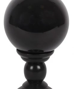Something Different Black Crystal Ball On Stand Large