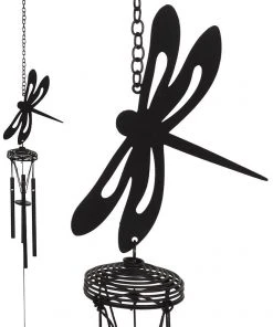 Something Different Garden Black Dragonfly Windchime