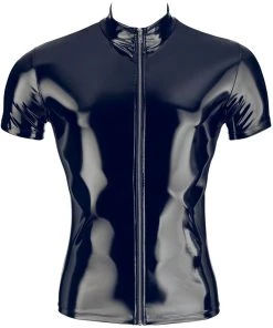 Black Level Mens Vinyl Shirt Mens Fetish Clothing