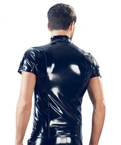 Black Level Mens Vinyl Shirt Mens Fetish Clothing