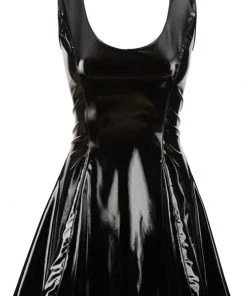 Ladies Fetish Clothing Black Level Vinyl Mini Dress