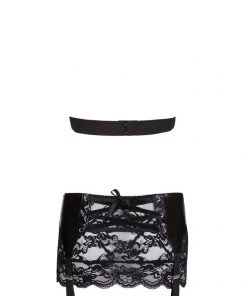 Ladies Fetish Clothing Black Level Top And Skirt