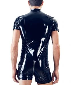 Mens Fetish Clothing Black Level Playsuit