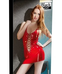Black Level Red Vinyl Dress (2XL) Ladies Fetish Clothing