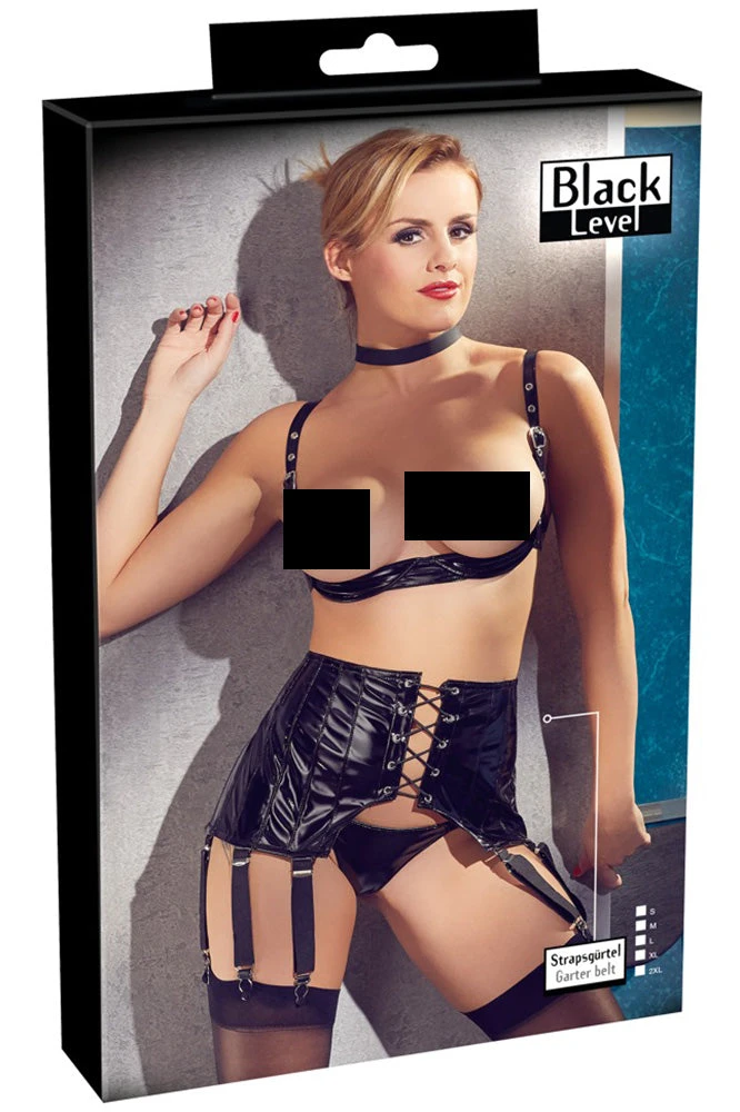 Ladies Fetish Clothing Black Level Vinyl Suspender Belt 10 Ladies Fetish Clothing Black Level Vinyl Suspender Belt