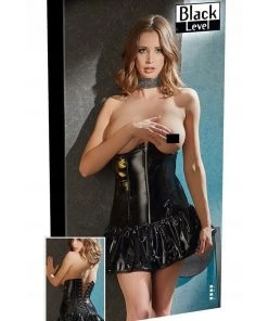 Black Level Vinyl Mini Dress S, M, L, XL Ladies Fetish Clothing