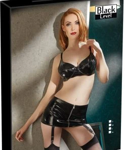 Black Level Vinyl Mini Skirt