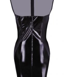 Black Level Vinyl Net Lace Dress