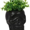 Something Different Black Skull Plant Pot Garden