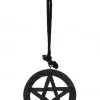 Something Different All Homeware Black Wooden Hanging Pentagram