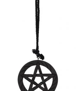 Something Different All Homeware Black Wooden Hanging Pentagram