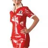 Ladies Fetish Clothing Black Level Nurse Dress Red