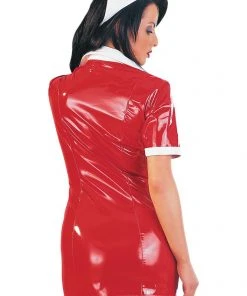 Ladies Fetish Clothing Black Level Nurse Dress Red