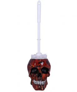 Nemesis Now Bathroom Brush With Death Inferno Red Skull Toilet Brush