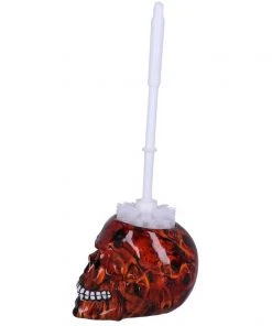 Nemesis Now Bathroom Brush With Death Inferno Red Skull Toilet Brush