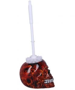 Nemesis Now Bathroom Brush With Death Inferno Red Skull Toilet Brush