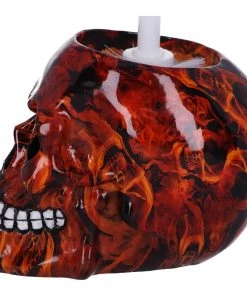 Nemesis Now Bathroom Brush With Death Inferno Red Skull Toilet Brush