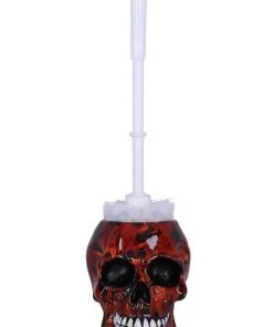 Nemesis Now Bathroom Brush With Death Inferno Red Skull Toilet Brush