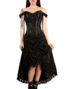 Ladies Gothic Clothing Burleska Passion Corset Dress Black