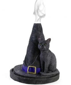 Something Different Lisa Parker Witch Hat With Cat Incense Cone Holder
