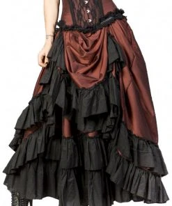 Burleska Carnation Victorian Maxi Skirt Brass