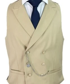 Kaymans Mens Steampunk Clothing Lennox Beige Steampunk Waistcoat