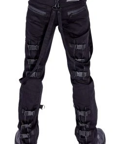 Innocent Clothing Mens Gothic Clothing Chemical Black Diego Pants Trousers