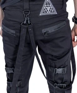 Innocent Clothing Mens Gothic Clothing Chemical Black Diego Pants Trousers