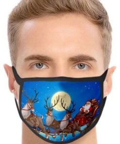 Christmas Face Masks Christmas Face Mask Santa On Sledge