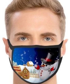 Christmas Face Masks Christmas Face Mask Snowman In Garden