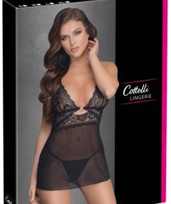 Cottelli Collection Chemises, Nightwear Cottelli Lingerie Black Babydoll Set
