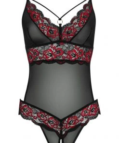 Cottelli Collection Body, Bodysuits, Teddies Cottelli Black Red Body