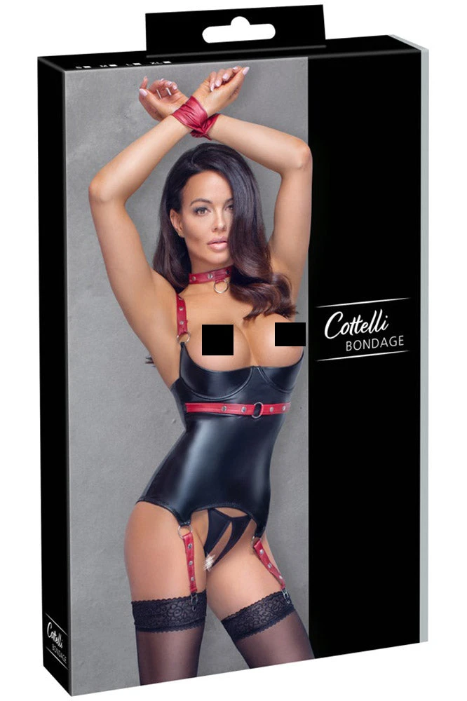 Cottelli Collection Bondage Ladies Fetish Clothing Cottelli Bondage Basque Set 7 Cottelli Collection Bondage Ladies Fetish Clothing Cottelli Bondage Basque Set