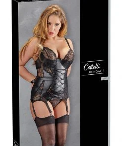 Cottelli Collection Bondage Cottelli Bondage Basque And Briefs Ladies Fetish Clothing