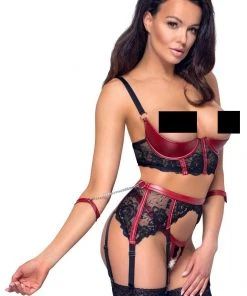 Cottelli Collection Bondage Ladies Fetish Clothing Cottelli Collection Shelf Bra Lingerie Set