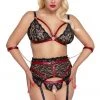 Cottelli Collection Bondage Cottelli Bondage Plus Size Suspender Set Ladies Fetish Clothing