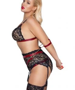 Cottelli Collection Bondage Cottelli Bondage Plus Size Suspender Set Ladies Fetish Clothing