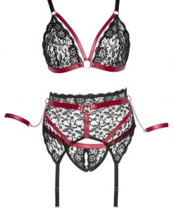 Cottelli Collection Bondage Cottelli Bondage Plus Size Suspender Set Ladies Fetish Clothing