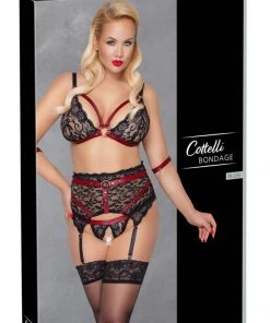 Cottelli Collection Bondage Cottelli Bondage Plus Size Suspender Set Ladies Fetish Clothing
