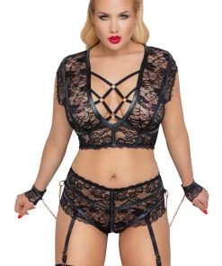 Cottelli Collection Bondage Cottelli Bondage Plus Size Lingerie Set Ladies Fetish Clothing